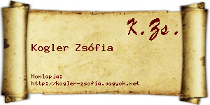Kogler Zsófia névjegykártya